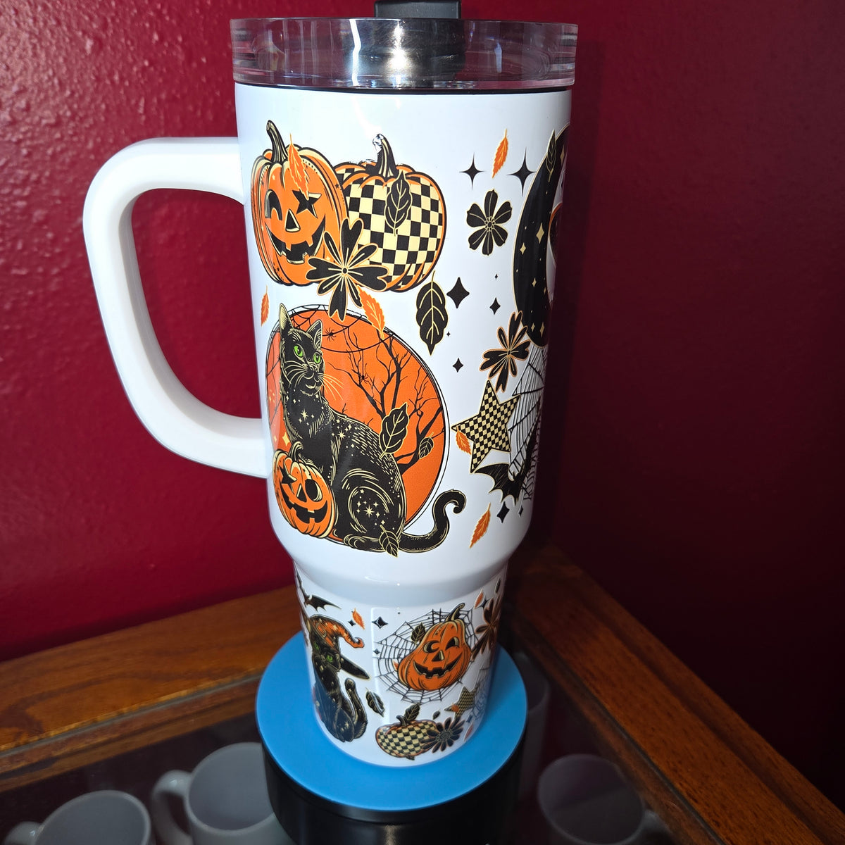 40oz Tumbler - Black Cat Holloween