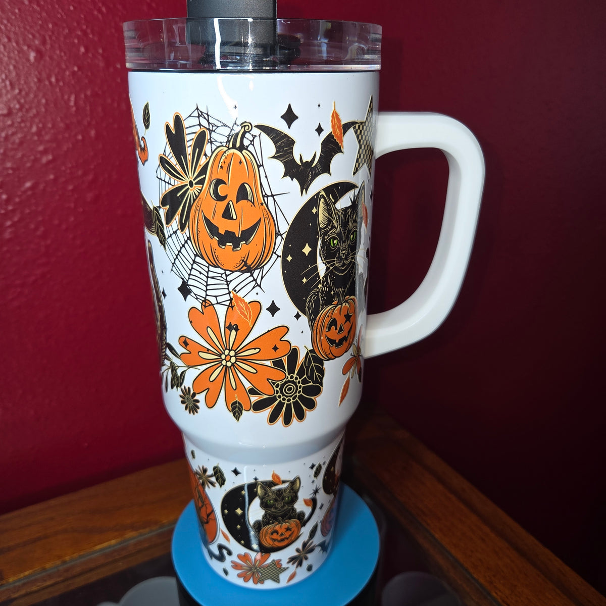 40oz Tumbler - Black Cat Holloween