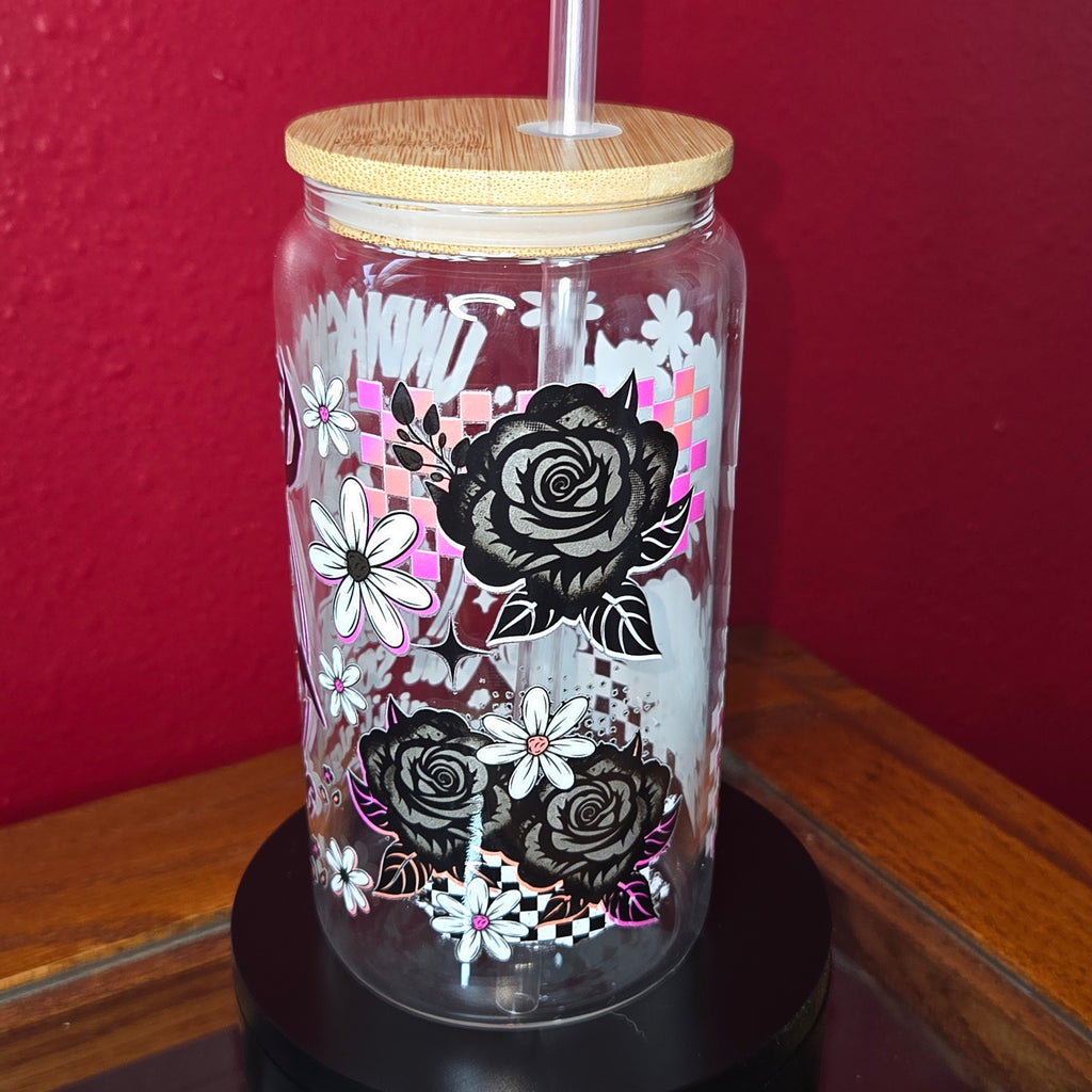 16oz Glass Can w/ Lid and Straw - Undiagnosed but something ain't right
