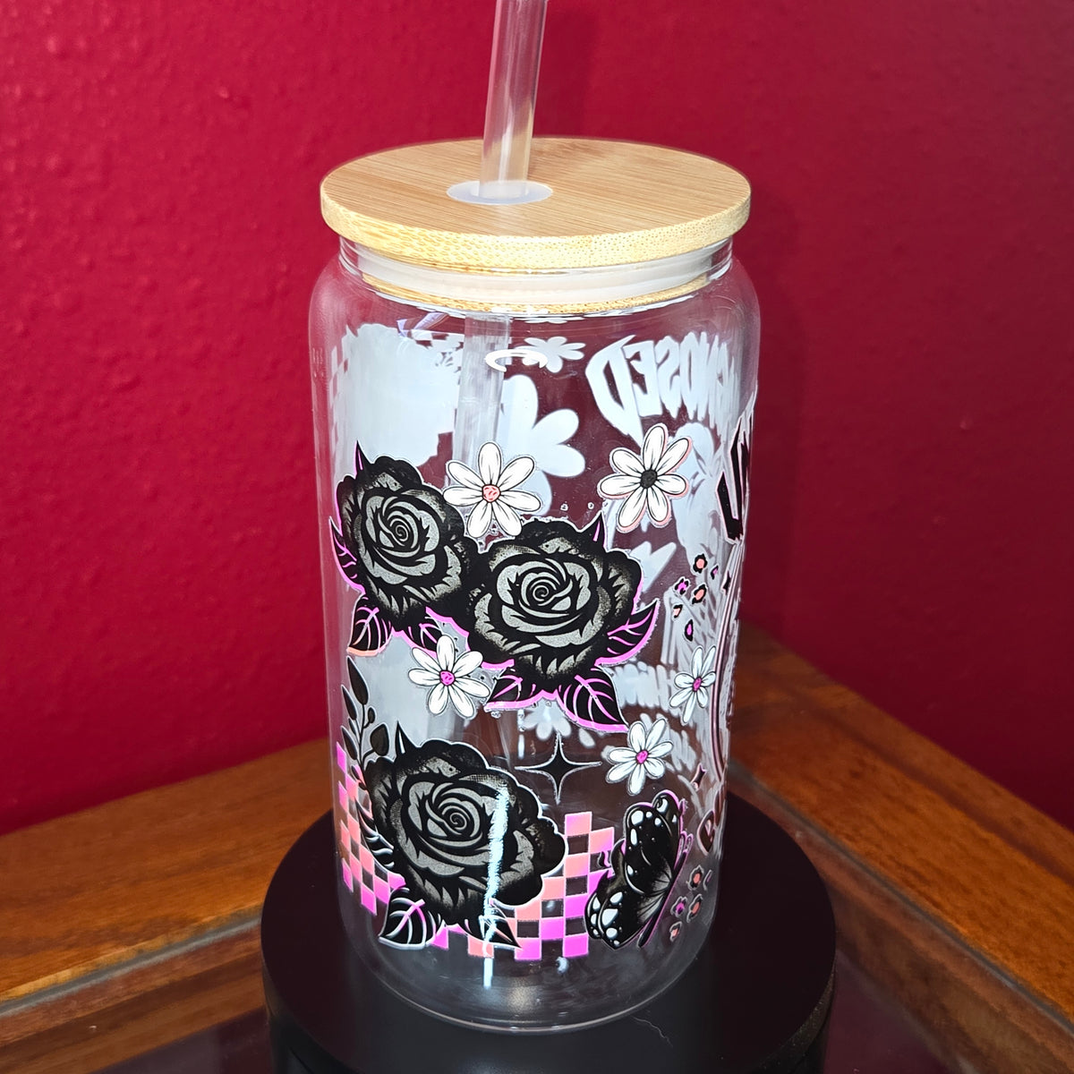 16oz Glass Can w/ Lid and Straw - Undiagnosed but something ain't right
