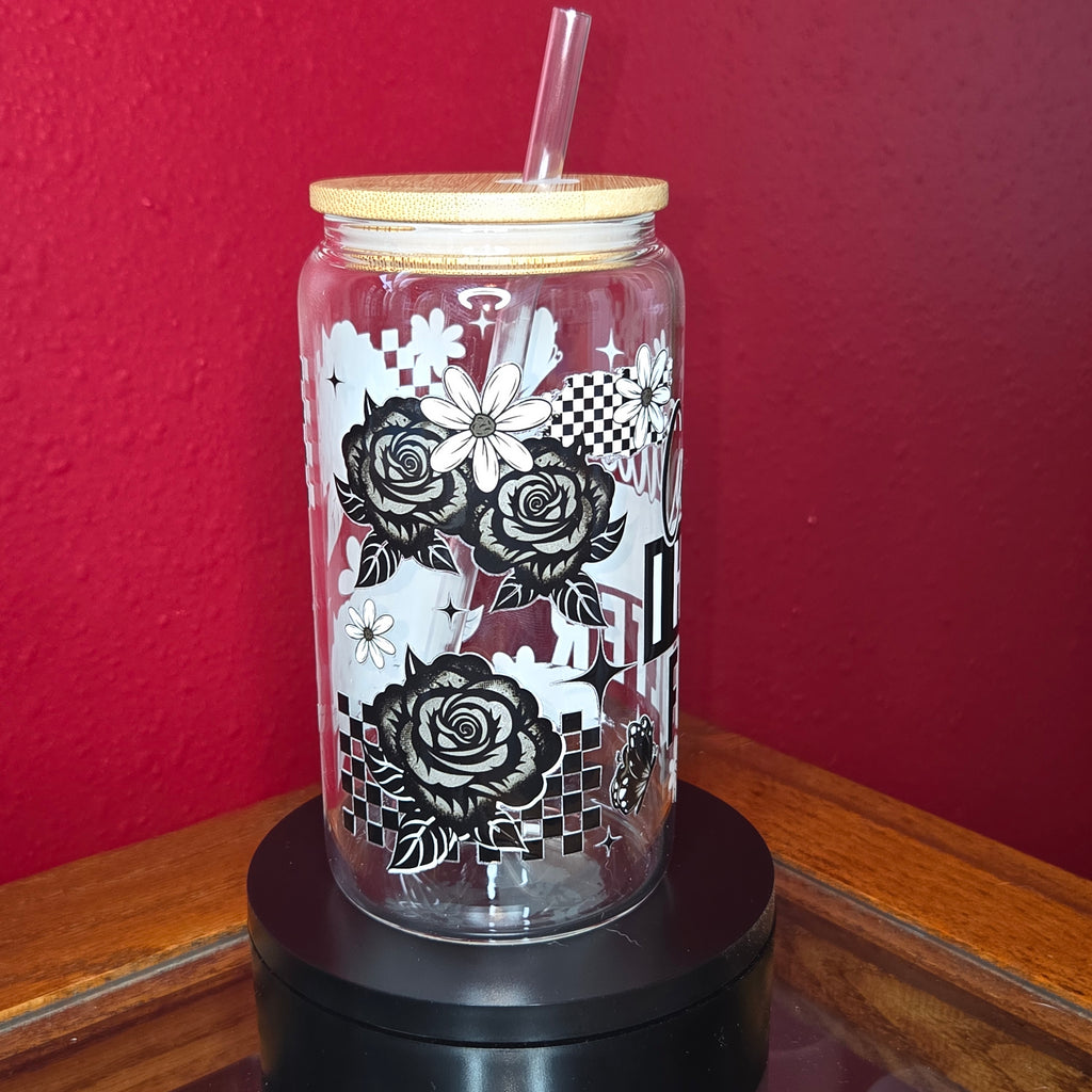 16oz Glass Can w/ Lid and Straw - I Have No Filter