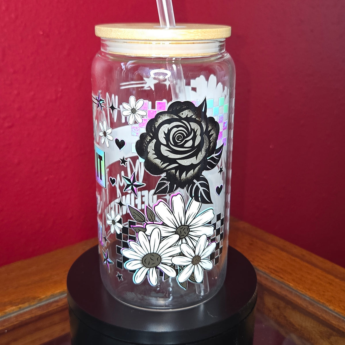 16oz Glass Can w/ Lid and Straw - If My Mouth Doesn't Say It