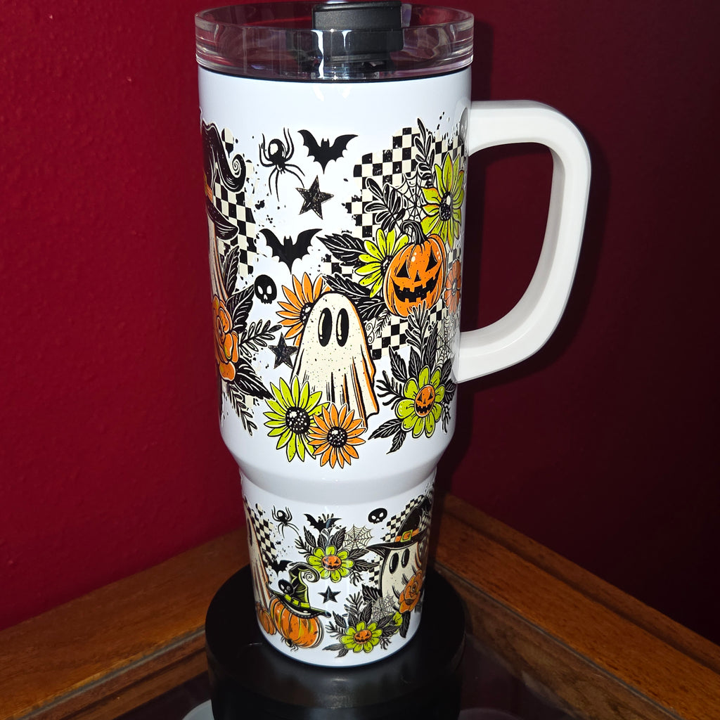 40oz Tumbler - Cute Holloween Ghosts