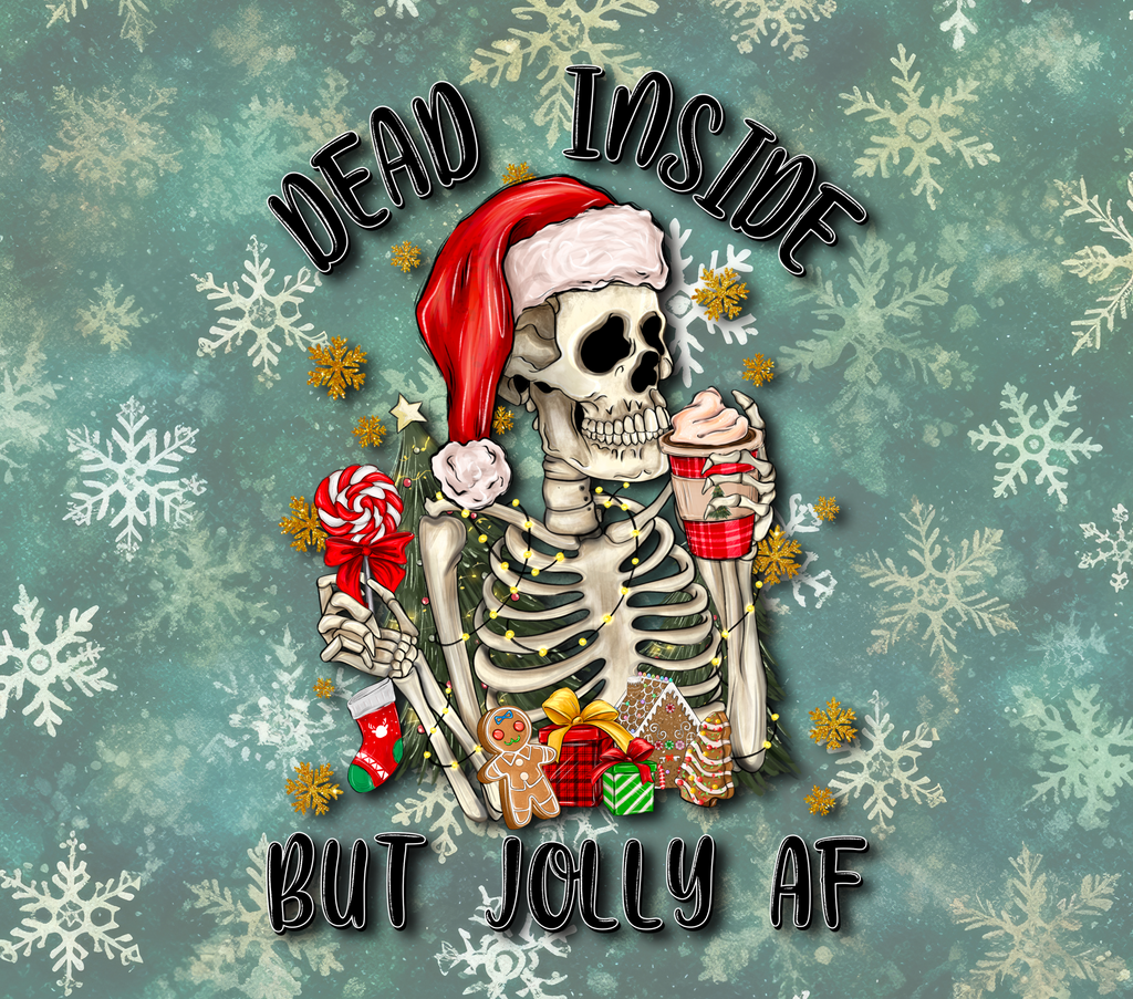 20oz SUBLIMATED DUO SKINNY TUMBLER - Dead Inside But Jolly AF, Christmas 2