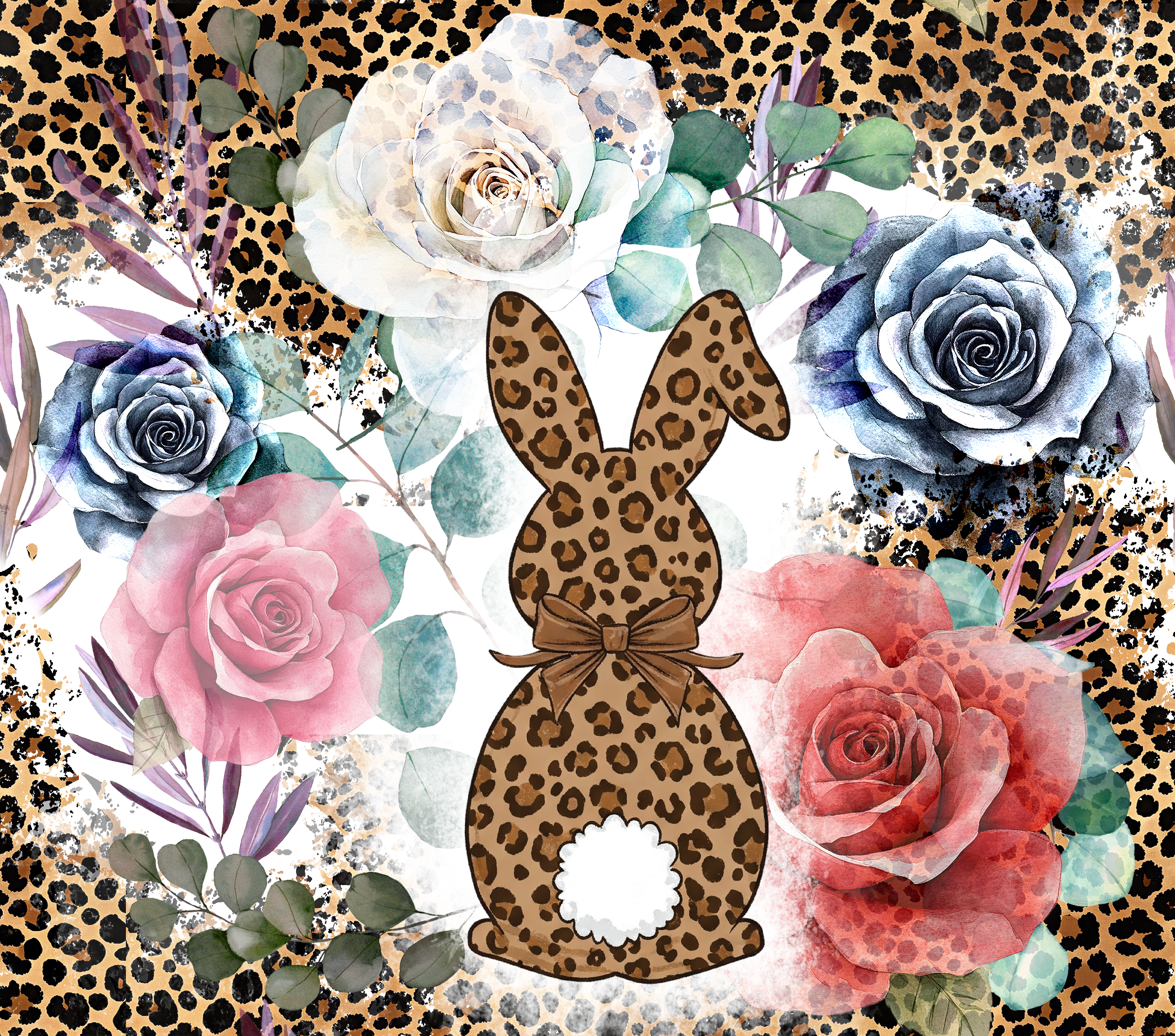 20oz SUBLIMATED DUO SKINNY TUMBLER - Floral Bunny Spots