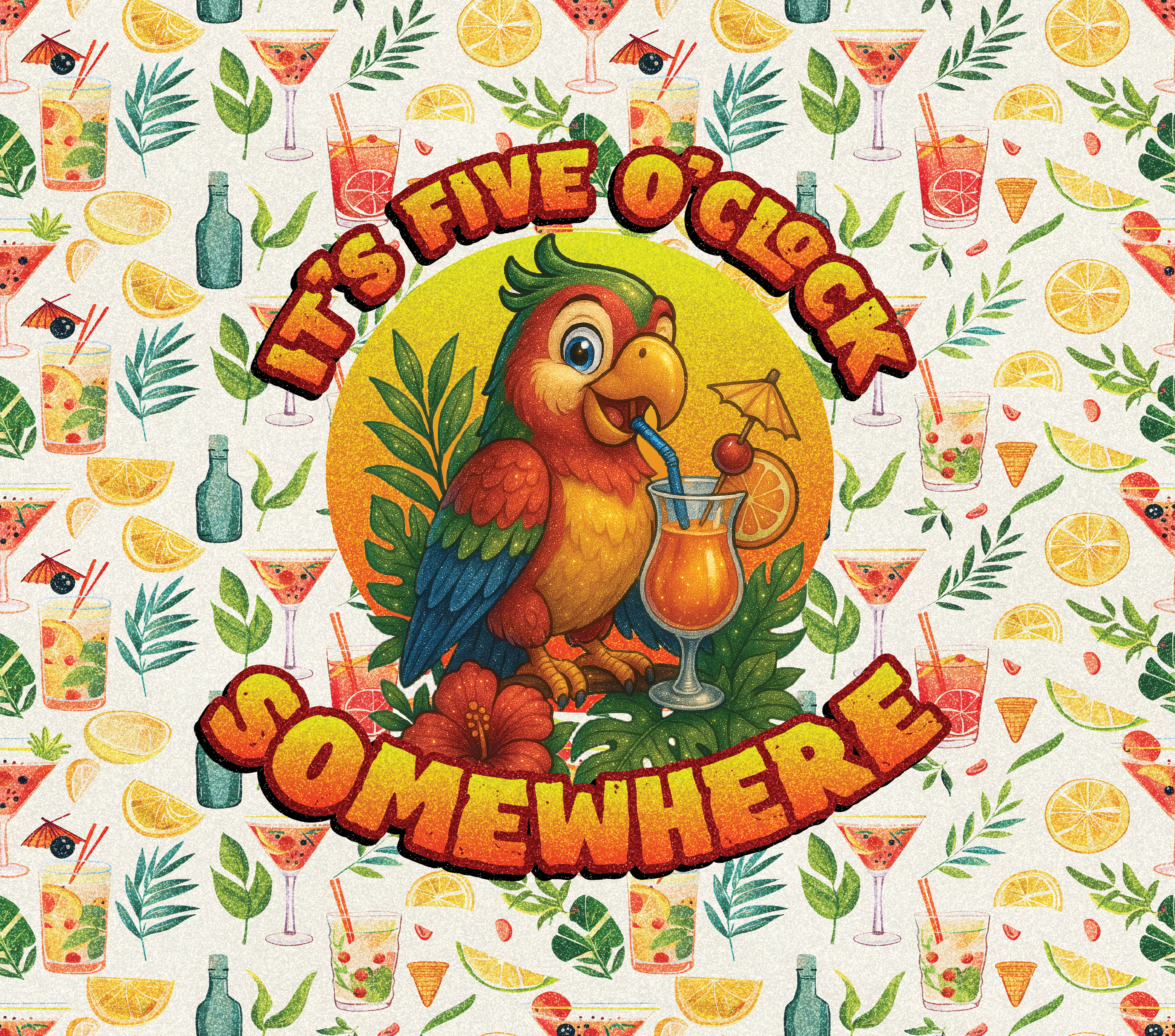 20oz SUBLIMATED DUO SKINNY TUMBLER - Five O'Clock Somewhere