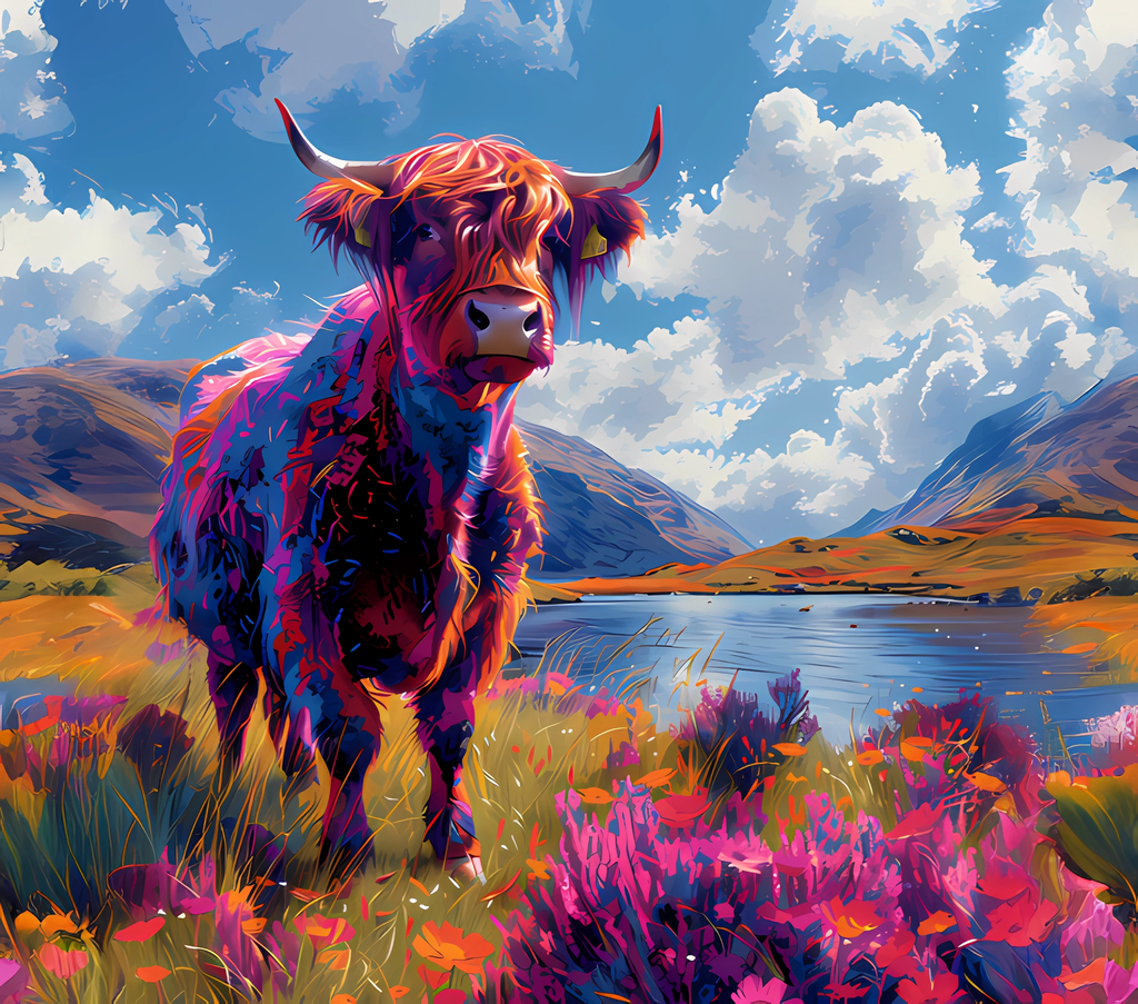 20oz SUBLIMATED DUO SKINNY TUMBLER - Highland Cow 4