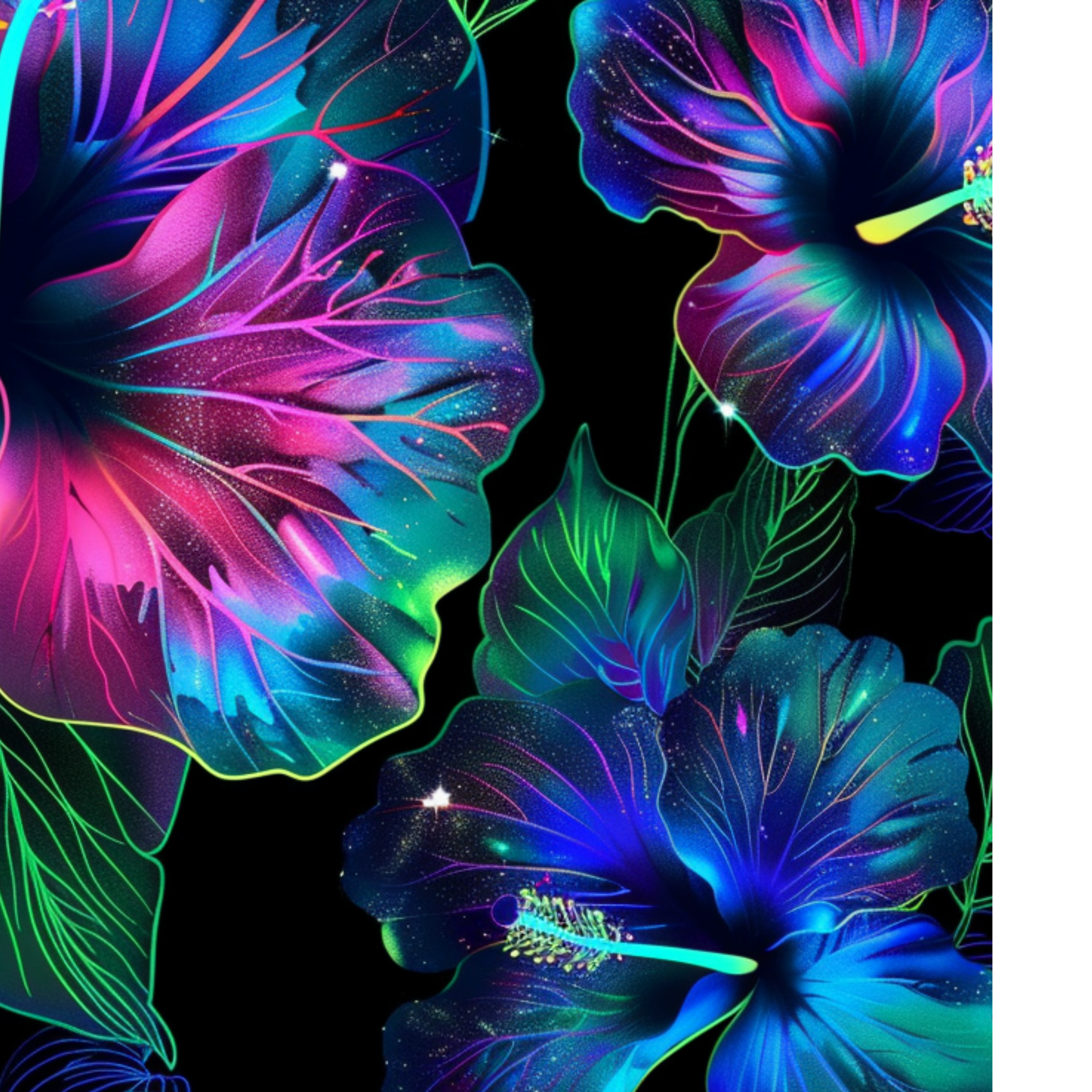 20oz SUBLIMATED DUO SKINNY TUMBLER - Neon Glowing Hibiscus 1