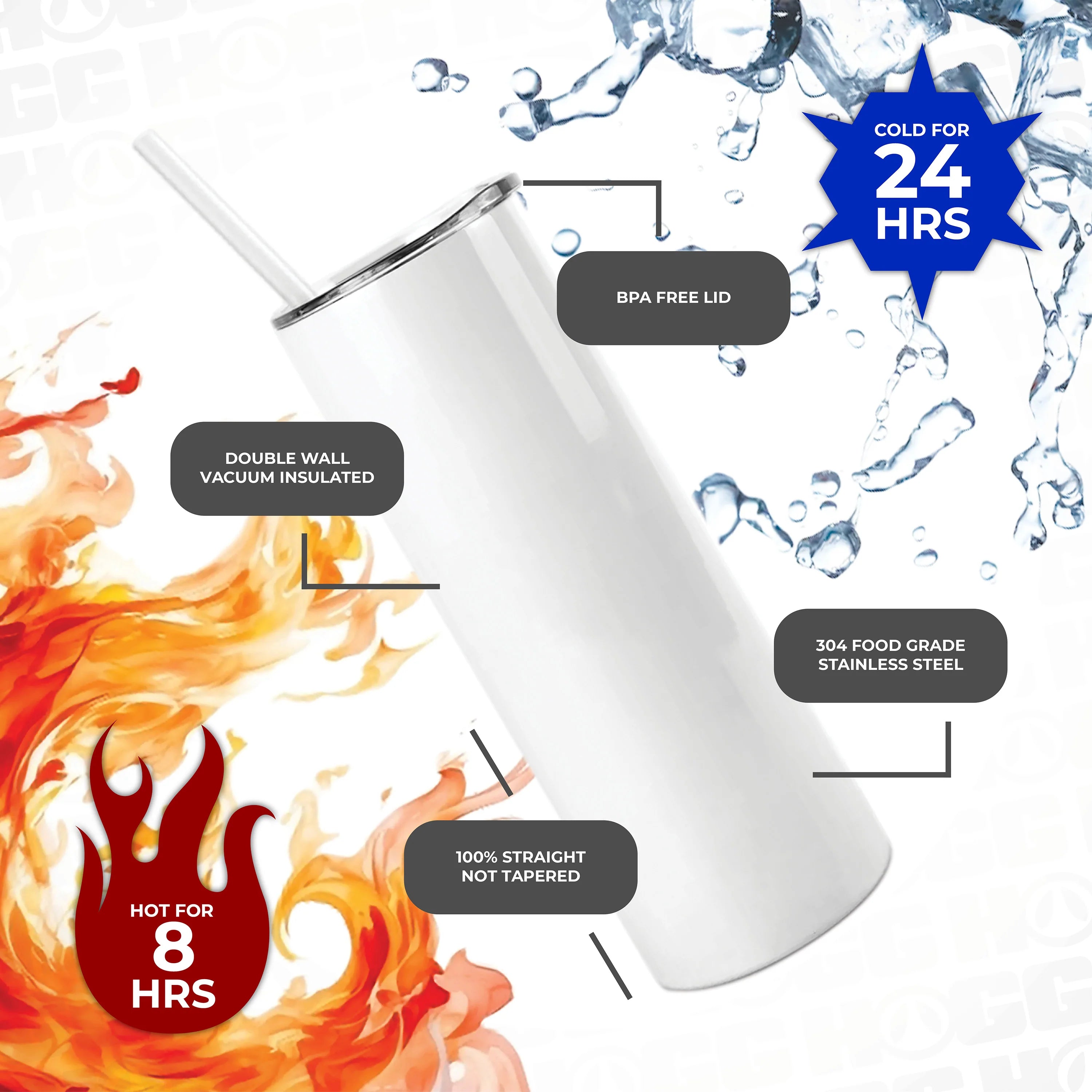 Custom 20oz SUBLIMATED DUO SKINNY TUMBLER - Your Own Design